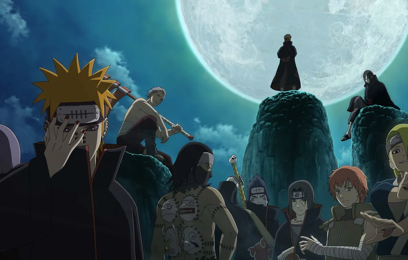 Photo wallpaper naruto, Itachi, akatsuki, Deidara, Sasori, konan, Orochimaru, Tobi