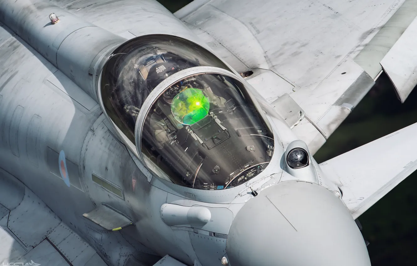 Photo wallpaper Fighter, Pilot, RAF, Eurofighter Typhoon, Cockpit, PGO, ILS, RL