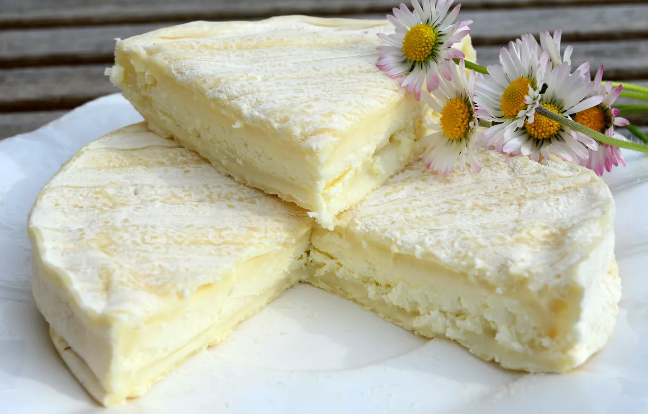 Photo wallpaper flowers, cheese, pie