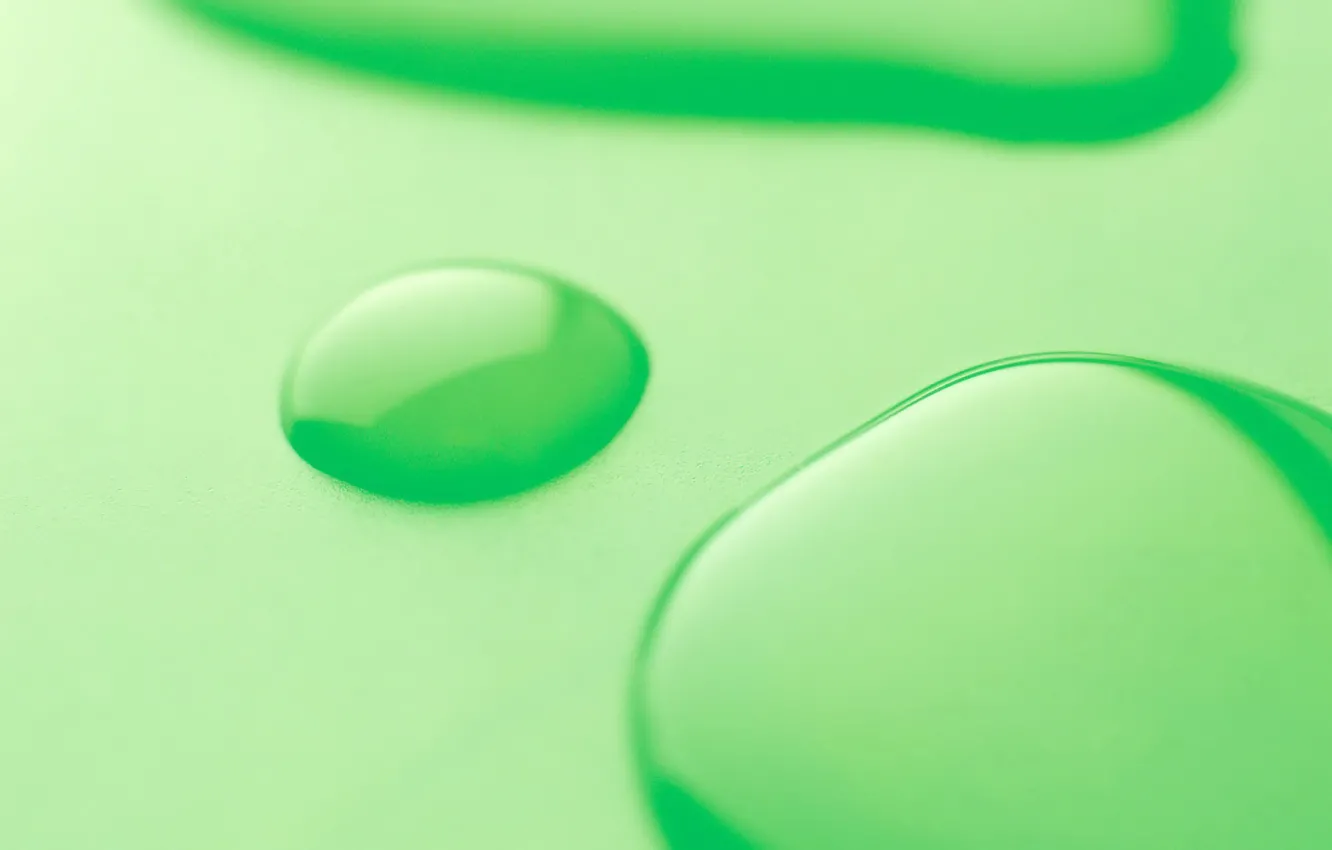 Photo wallpaper drops, green