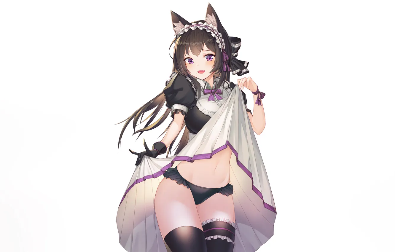 Photo wallpaper girl, sexy, lingerie, panties, thighhighs, long hair, dress, sexy girl