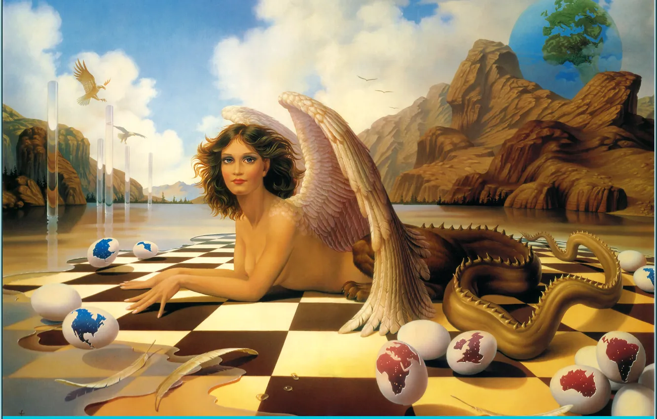 Photo wallpaper water, mountain, Ilene Meyer, Aria for a Siren