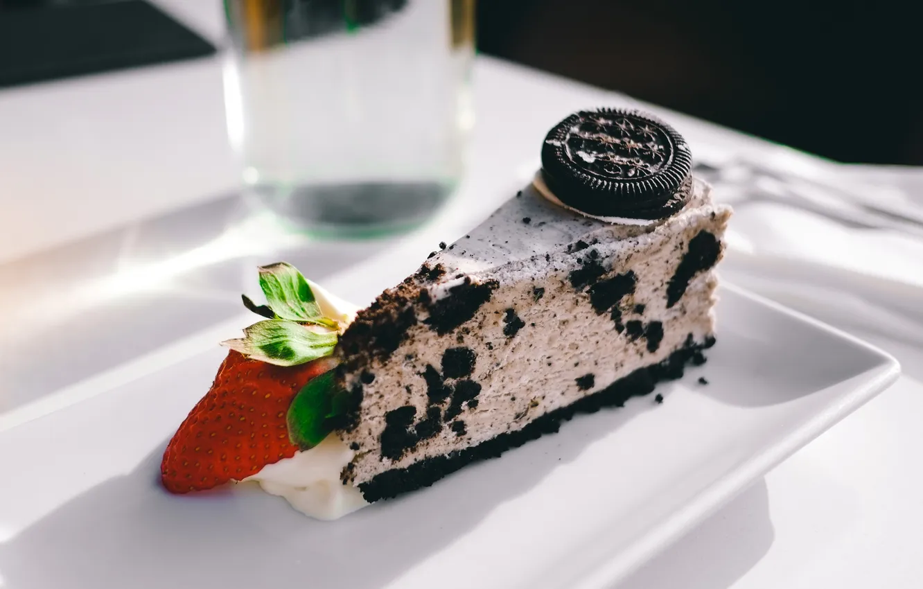 Photo wallpaper berries, cookies, strawberry, cake, dessert