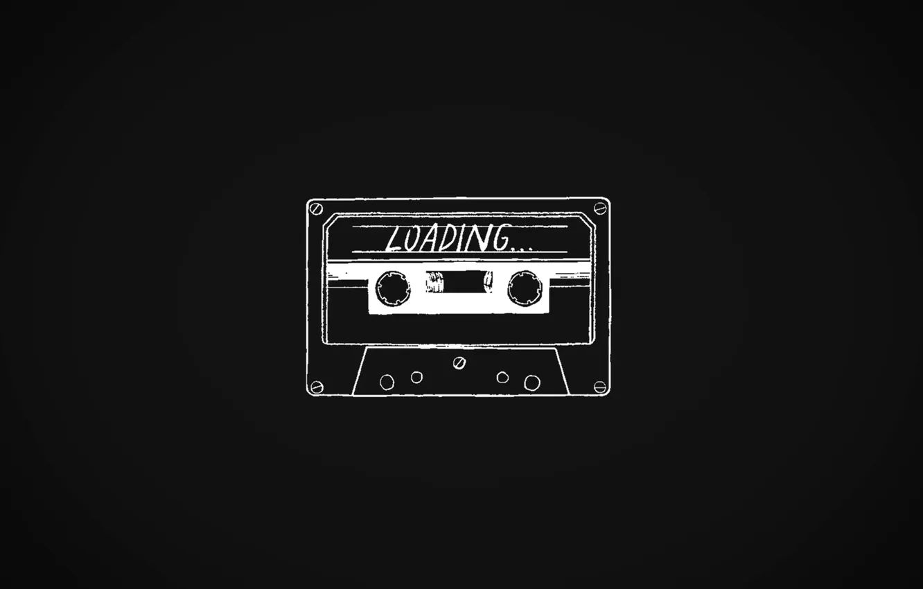 Photo wallpaper music, minimalism, Music, the dark background, audio cassette, Minimalism, dark background, audio cassette