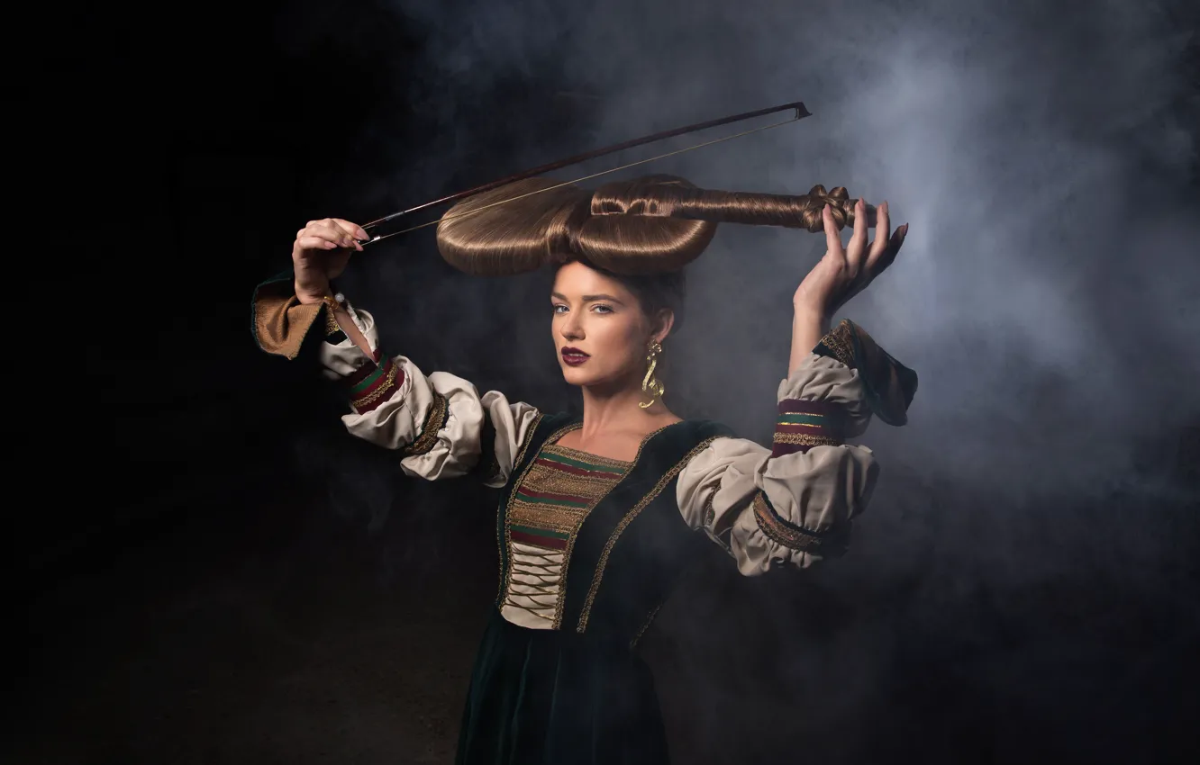 Photo wallpaper girl, music, violin, hair, hairstyle, Symphony of Life