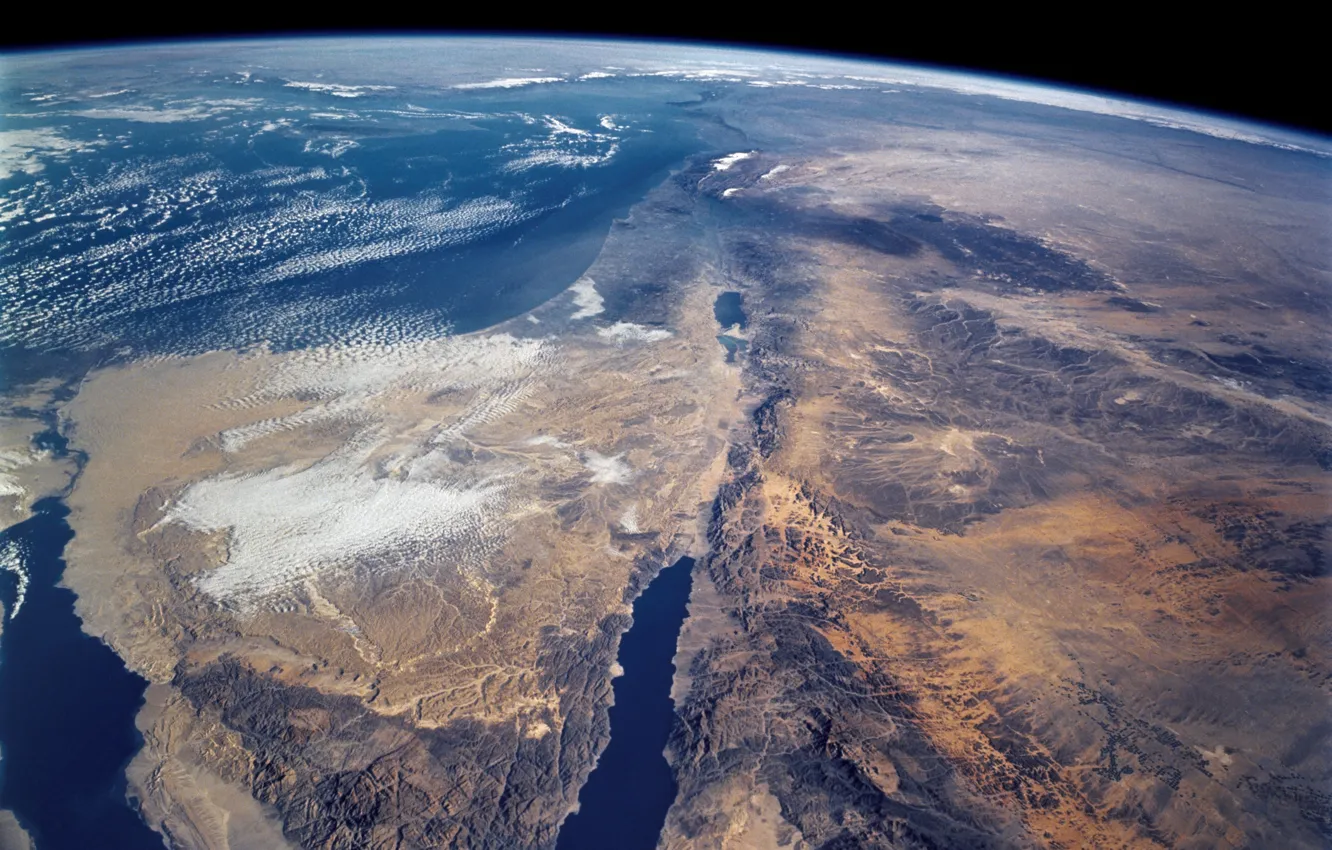 Photo wallpaper Earth, Africa, The red sea, The Arabian Peninsula, Sinai, The Suez canal