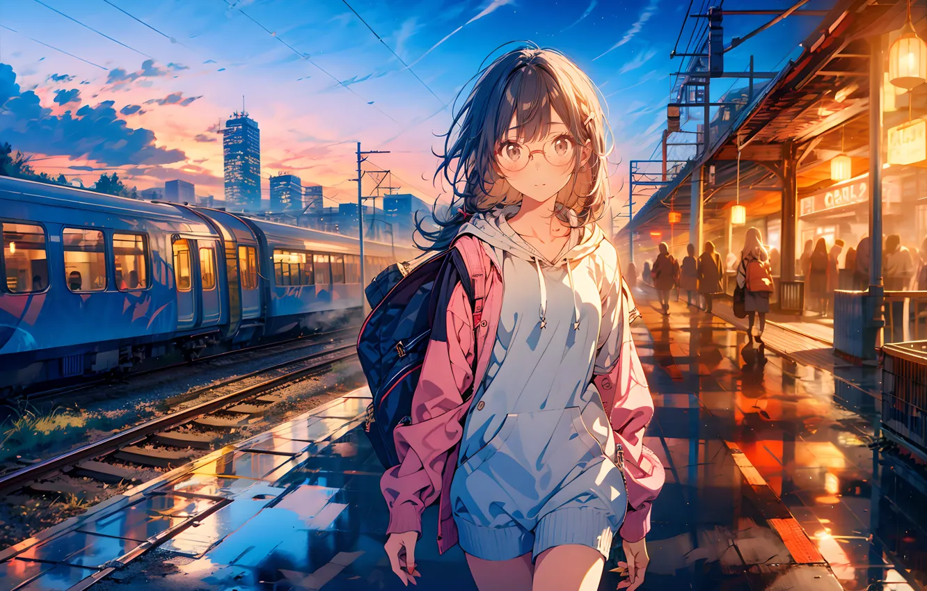 Photo wallpaper girl, Anime, anime girl