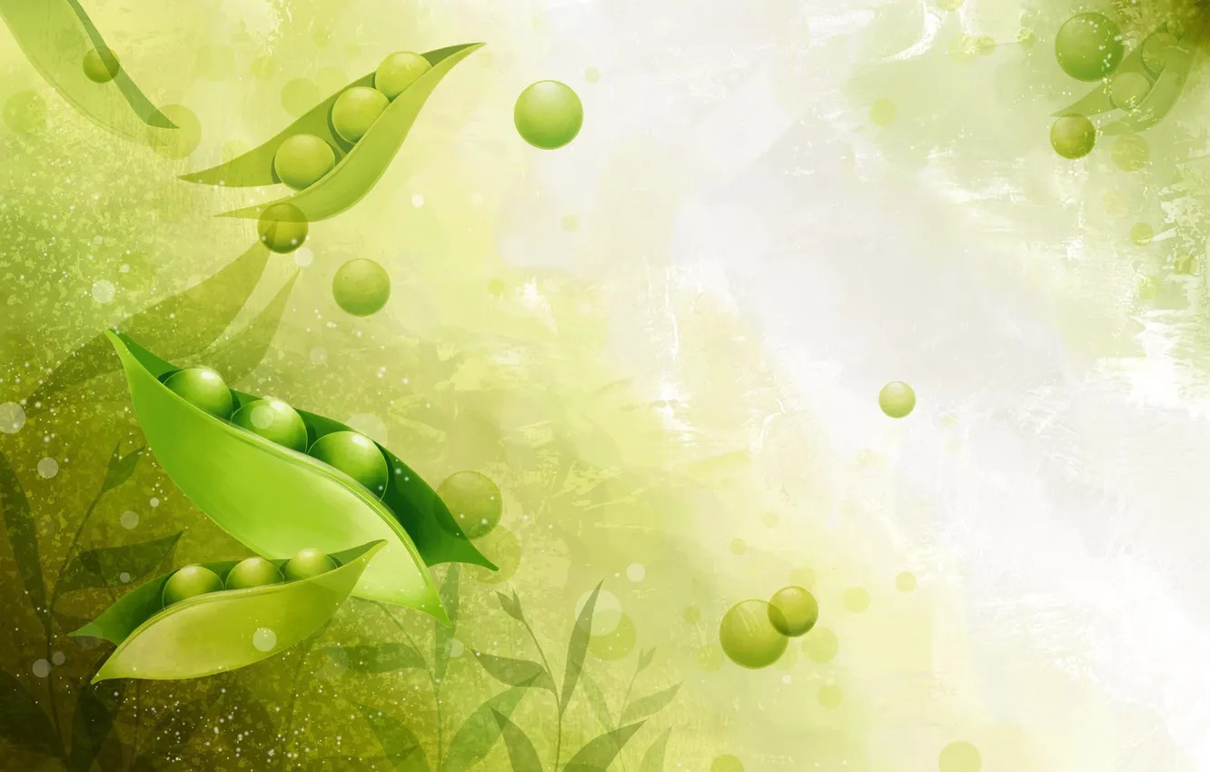 Photo wallpaper light, green, polka dot, leaf, struck