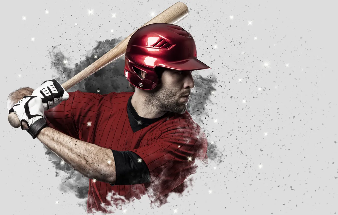 Photo wallpaper Competition, caucasian, Blast, confidence, baseball player, batting
