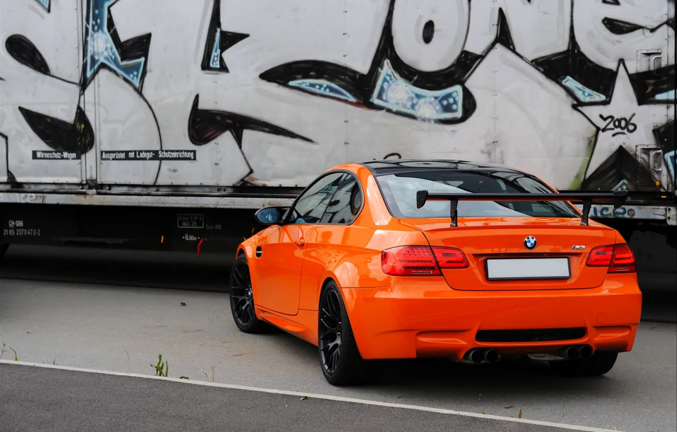 Photo wallpaper Auto, BMW, Boomer, BMW, Orange, Graffiti, GTS, Coupe