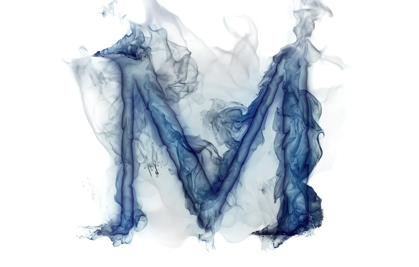 Photo wallpaper letters, smoke, gas, Litera