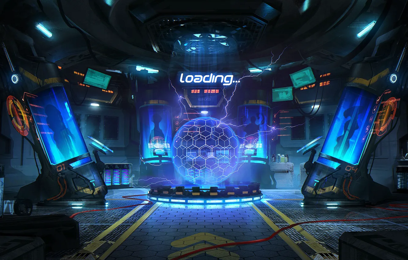 Photo wallpaper fiction, art, capsule, laboratory, tank