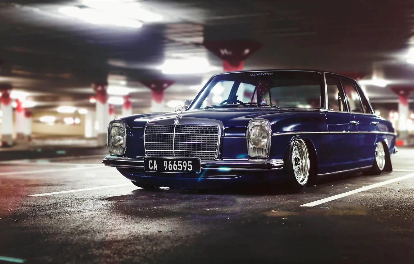 Photo wallpaper Mercedes-Benz, Car, Old, BBS, Parking, Wheels, Stanceworks, W115