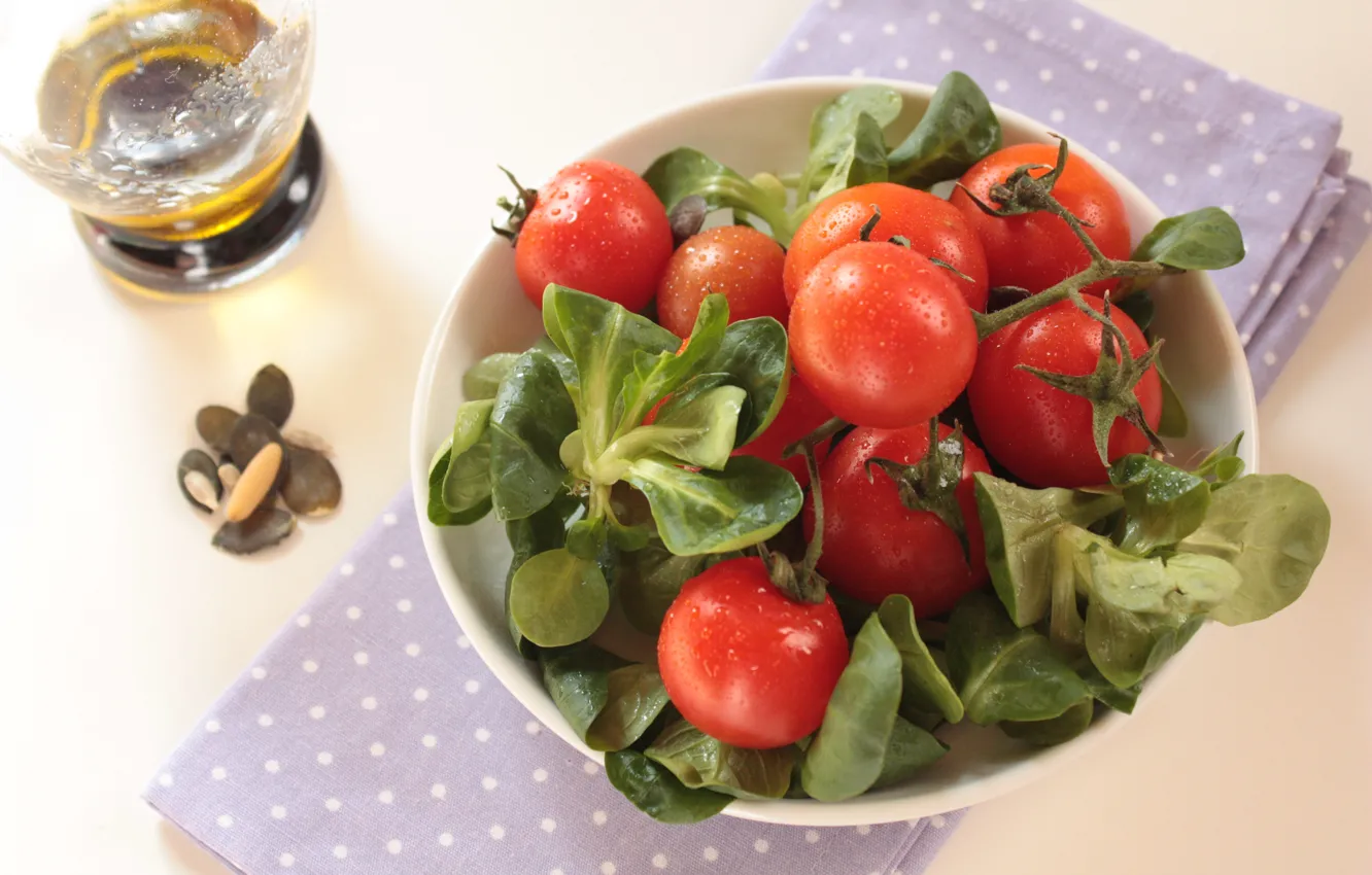 Photo wallpaper Tomatoes, Salad, Salad, Tomatoes