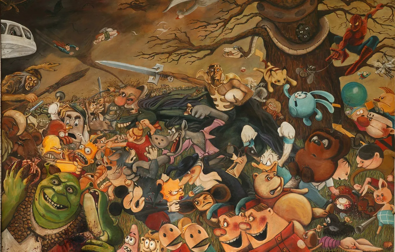 Photo wallpaper war, cartoon, Soviet Union vs the West