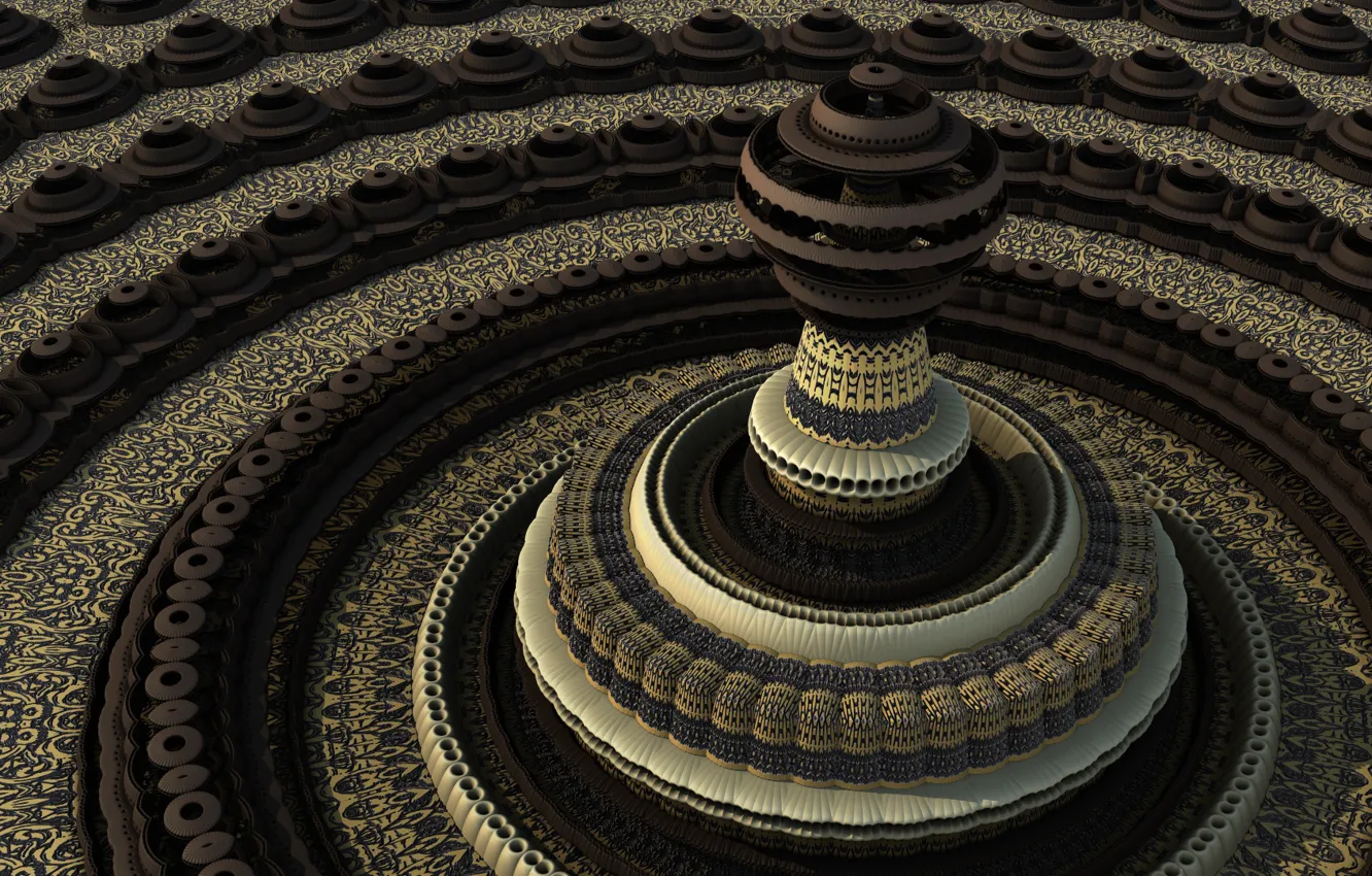 Photo wallpaper line, circles, 3D graphics