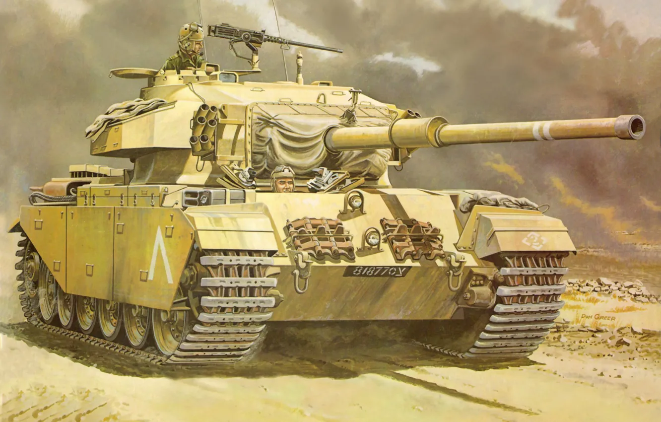 Photo wallpaper art, tank, UK, gun, events, average, Centurion Mk, 105 mm