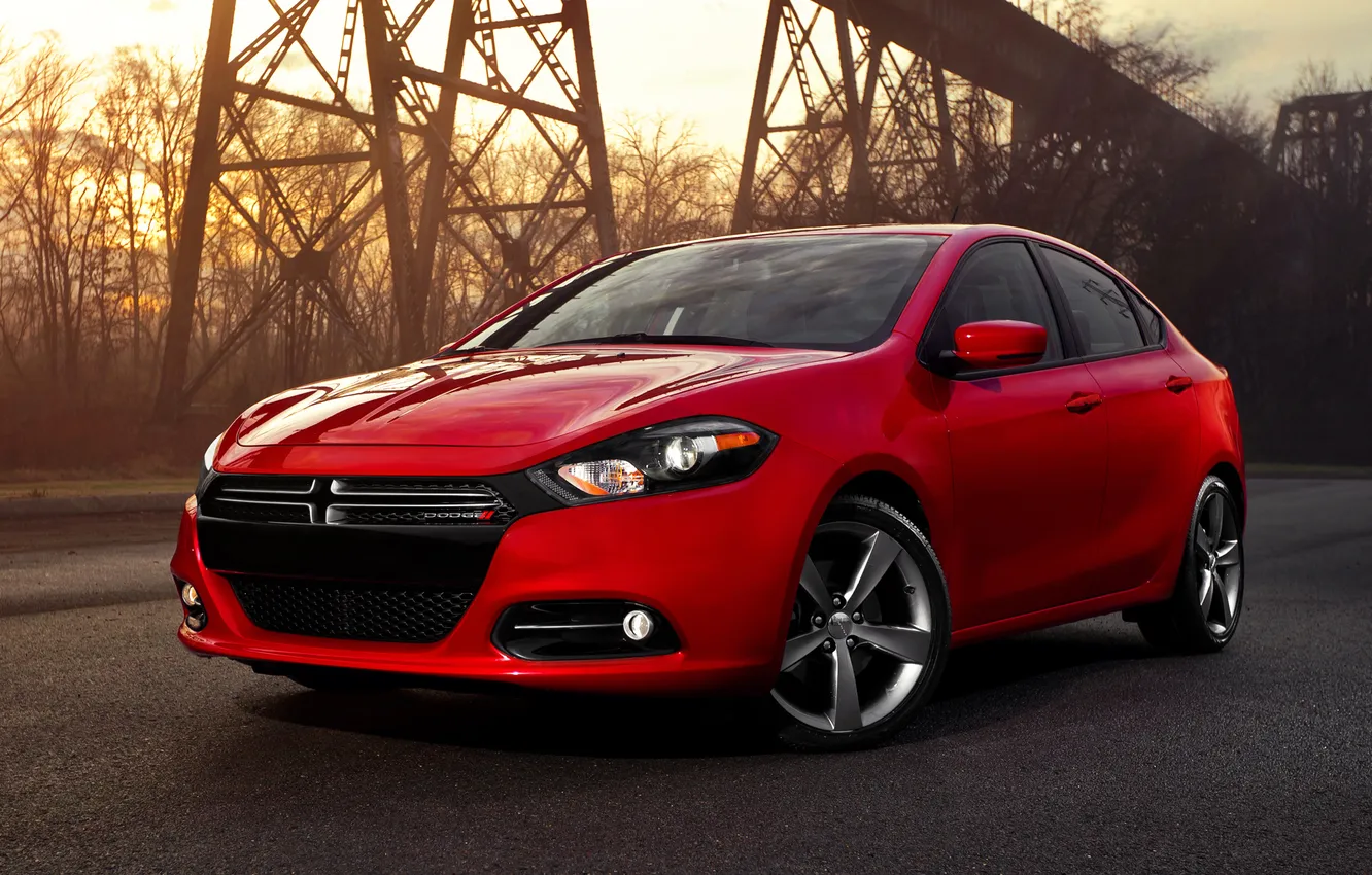 Photo wallpaper sunset, bridge, the evening, Dodge, 2012, dart, Darth