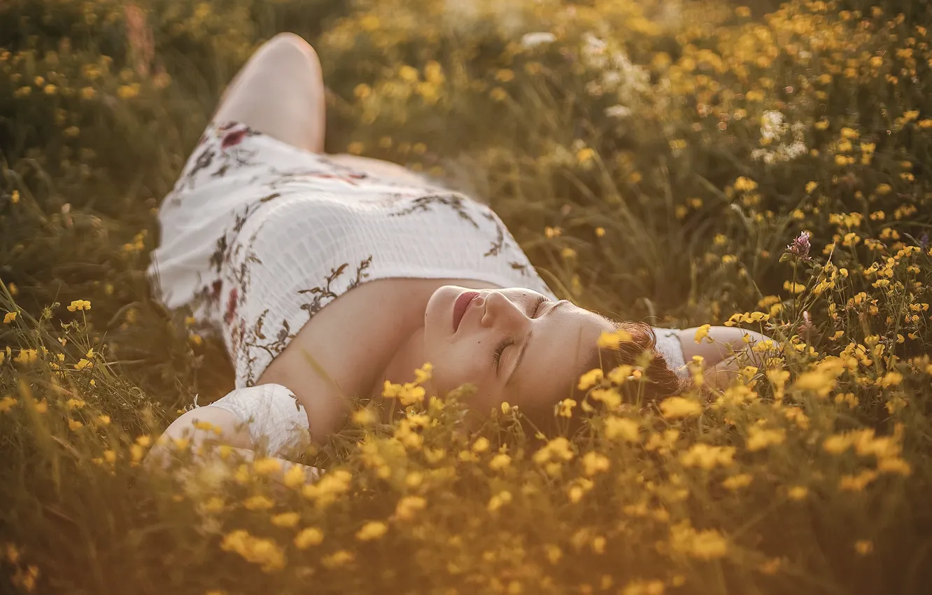 Photo wallpaper summer, girl, nature