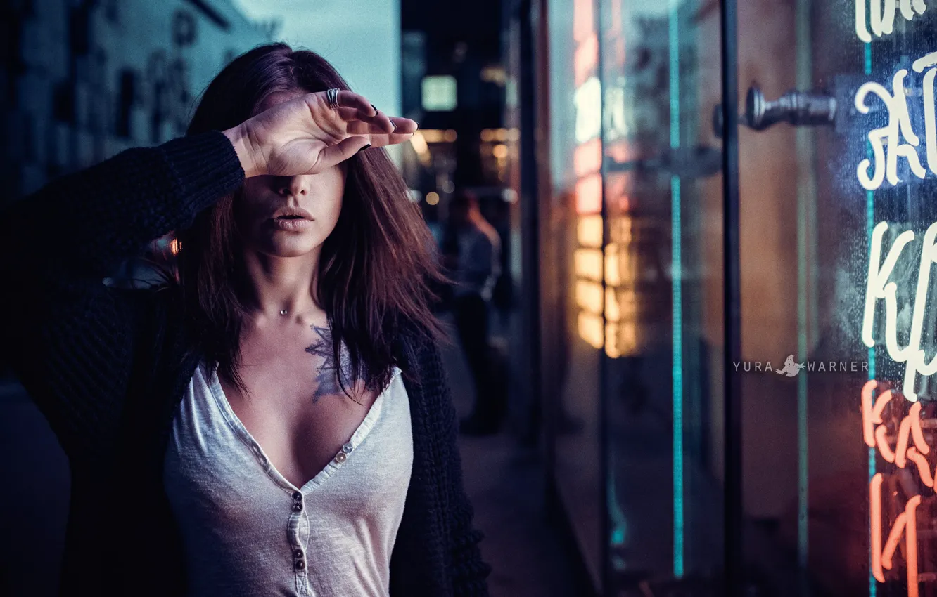 Photo wallpaper chest, girl, tattoo, Yura Warner