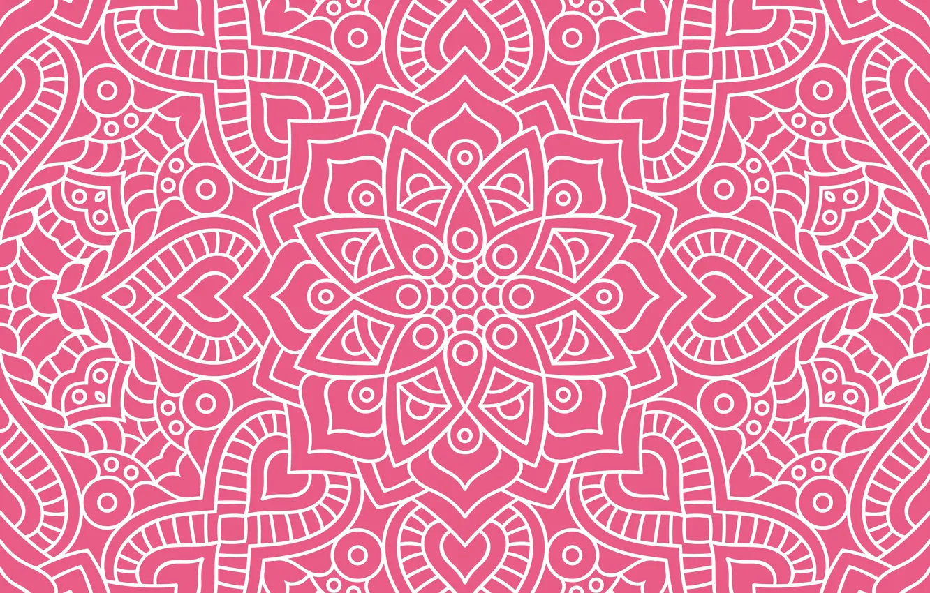 Photo wallpaper texture, ornament, pattern, floral, seamless, dark pink