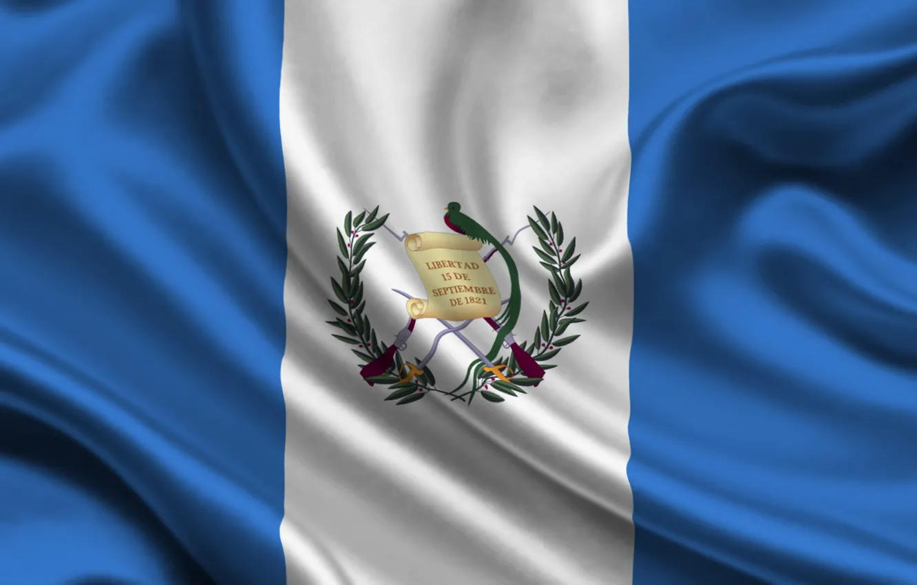 Photo wallpaper Flag, Coat of arms, Texture, Guatemala, Flag, Guatemala, The Republic Of Guatemala