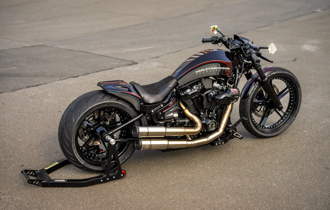 Photo wallpaper Harley-Davidson, Tuning, Softail, Rear, Breakout, Customized, Thunderbike, Custombikes