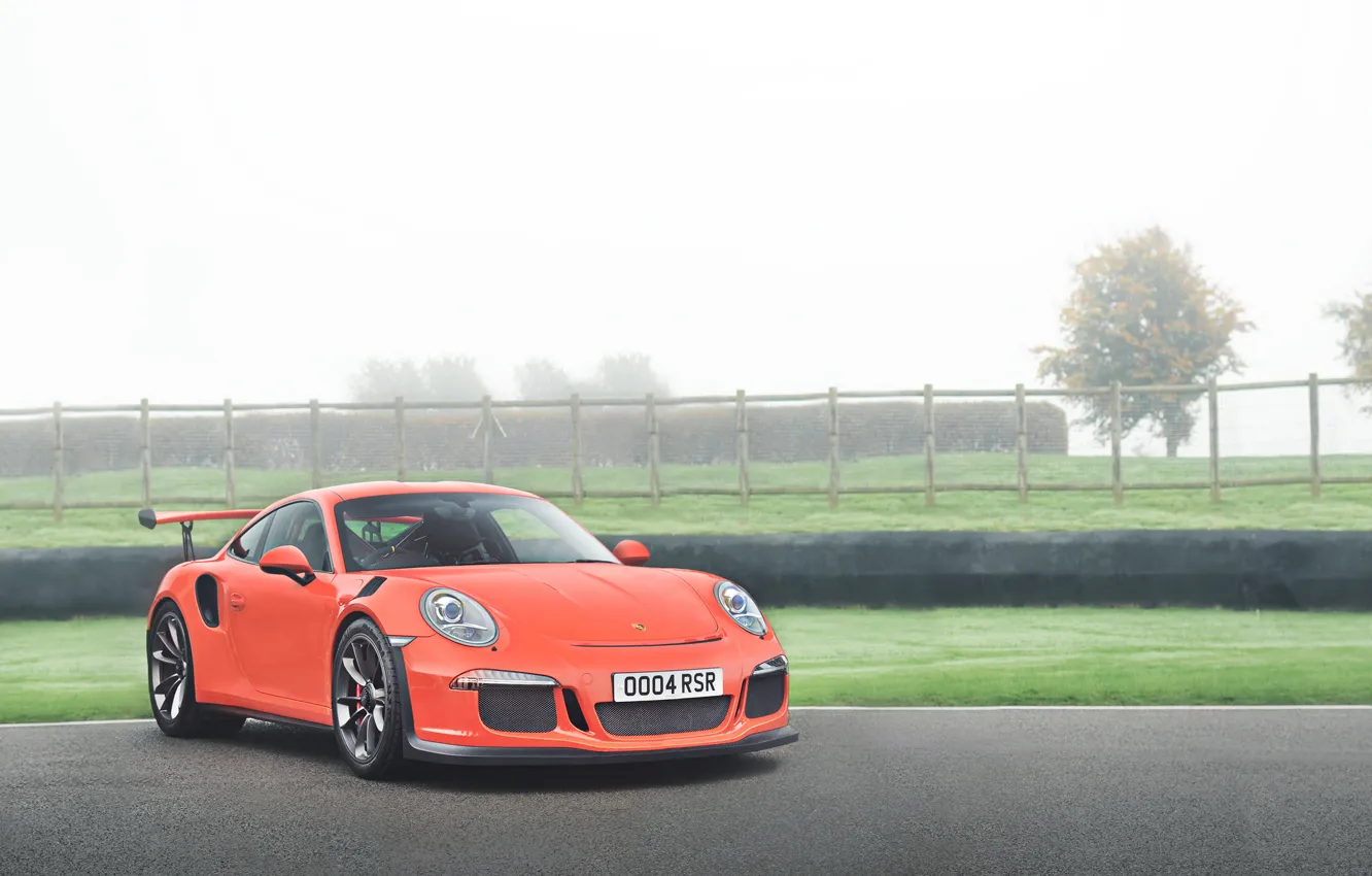 Photo wallpaper 911, Porsche, Red, GT3, 2015