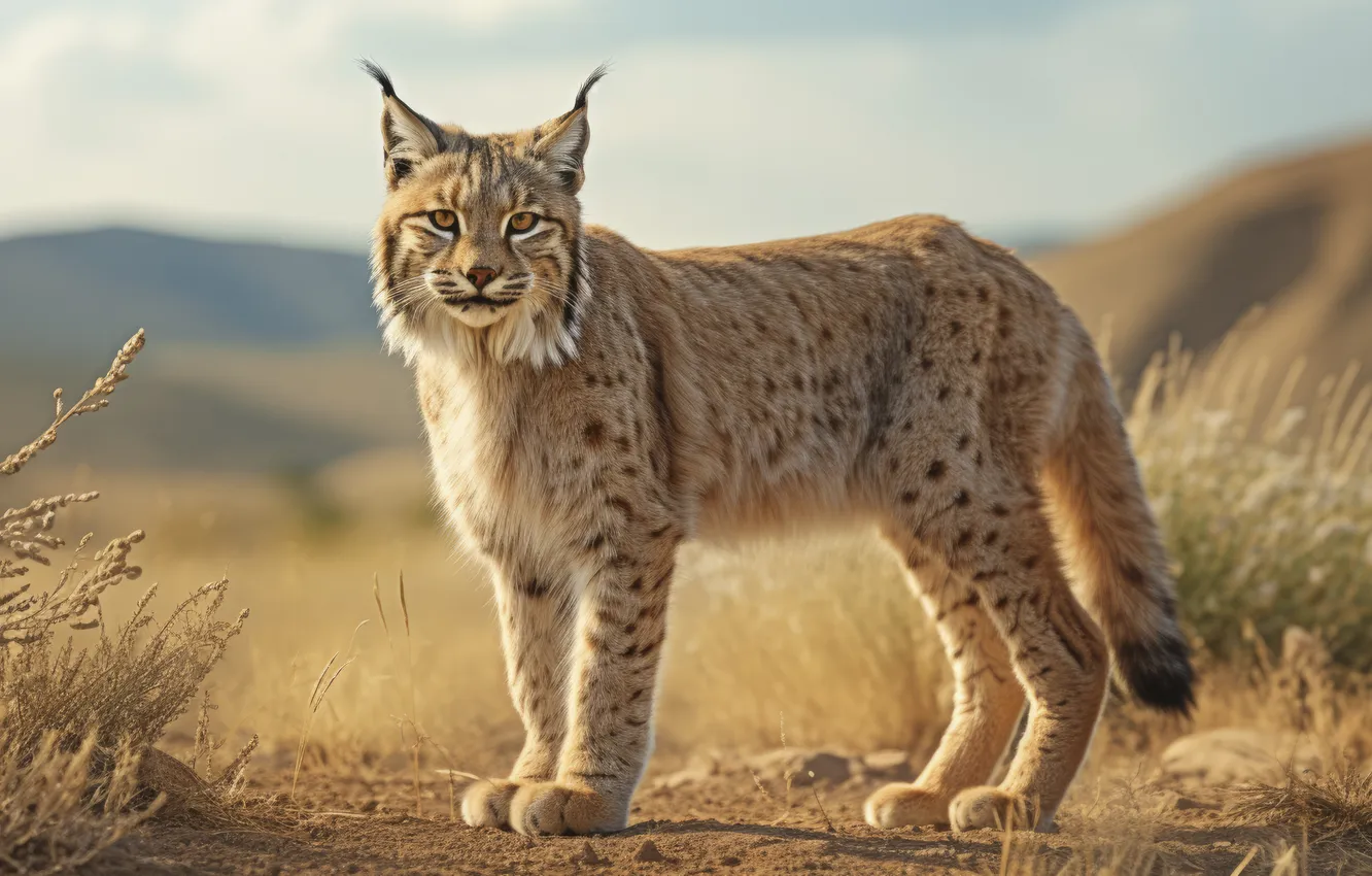 Photo wallpaper look, predator, lynx, big cat, digital art, AI art, The Art of Artificial Intelligence, neural …