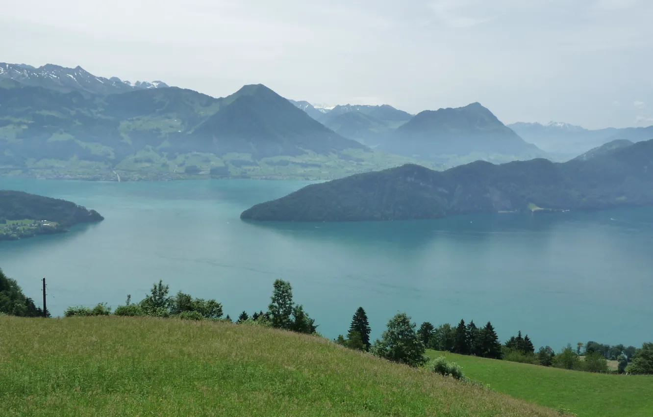 Photo wallpaper Switzerland, Alps, lake Lucern
