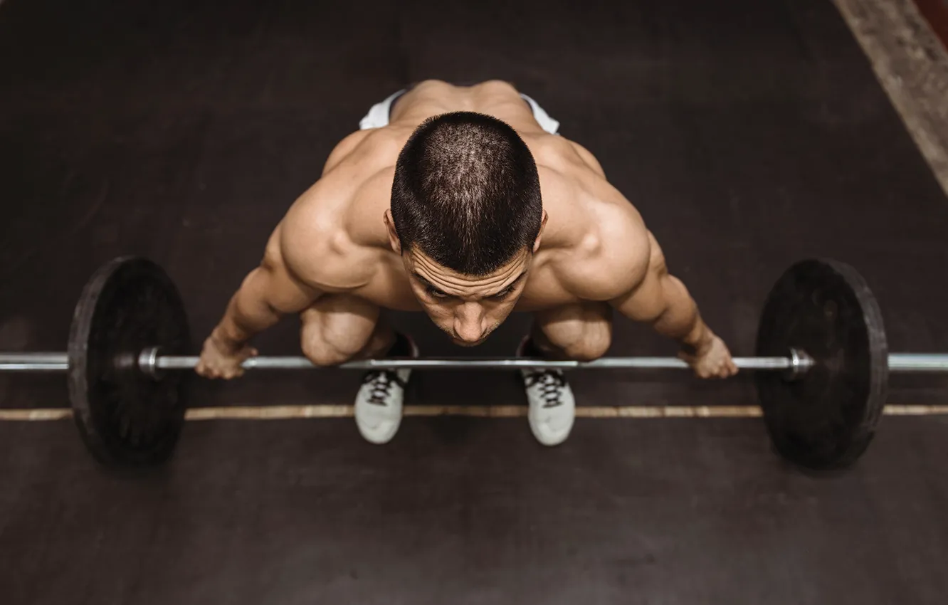 Photo wallpaper man, training, weightlifting