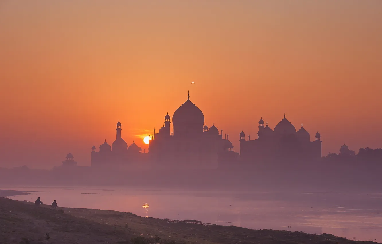 Photo wallpaper sunrise, Taj Mahal, India
