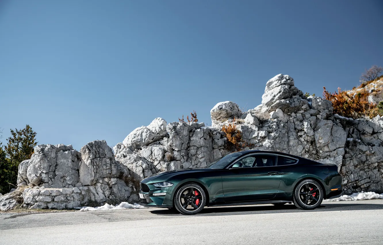 Photo wallpaper Mustang, Ford, side view, 2018, Bullitt