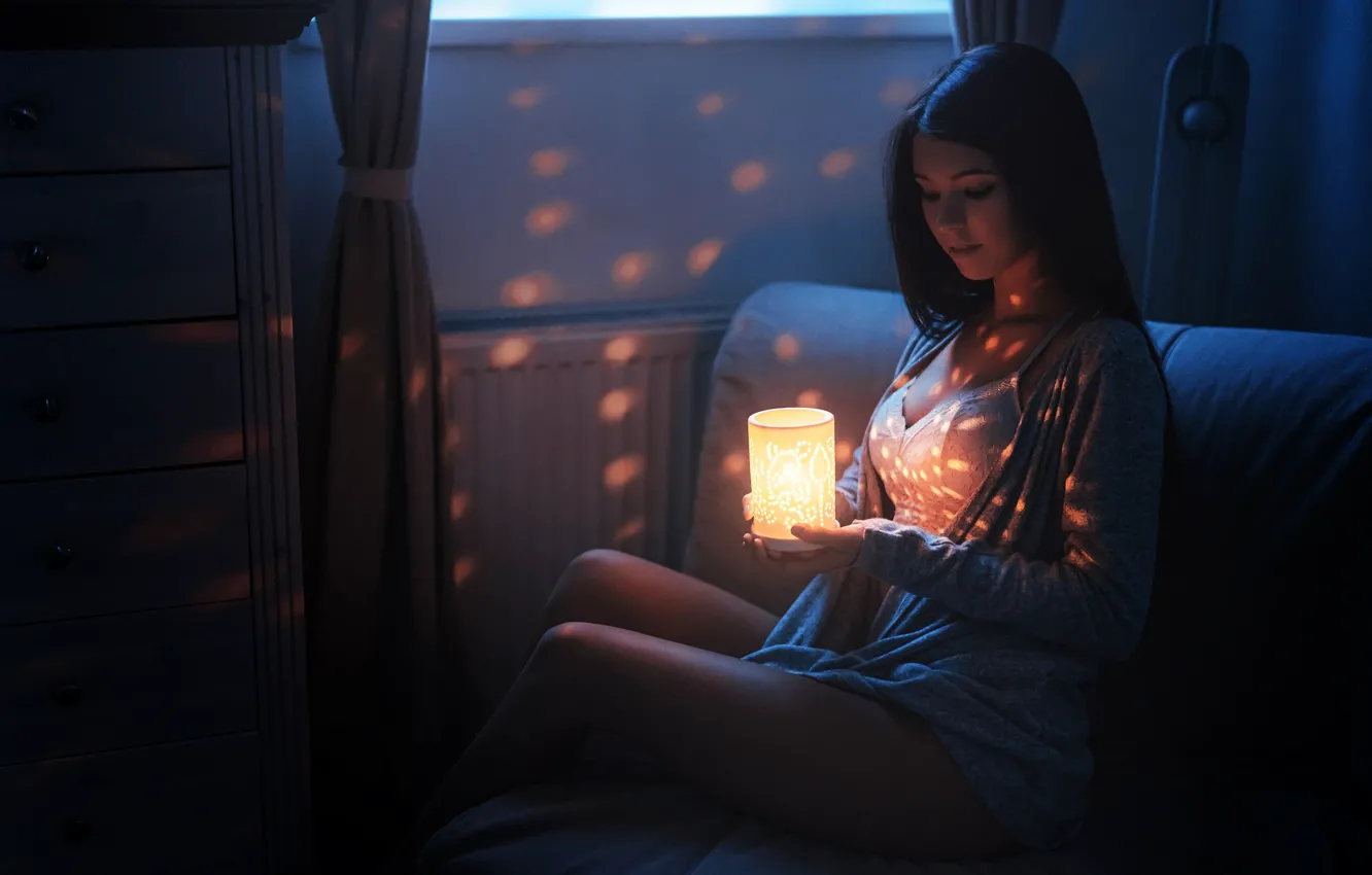 Photo wallpaper pose, room, model, makeup, brunette, hairstyle, flashlight, legs