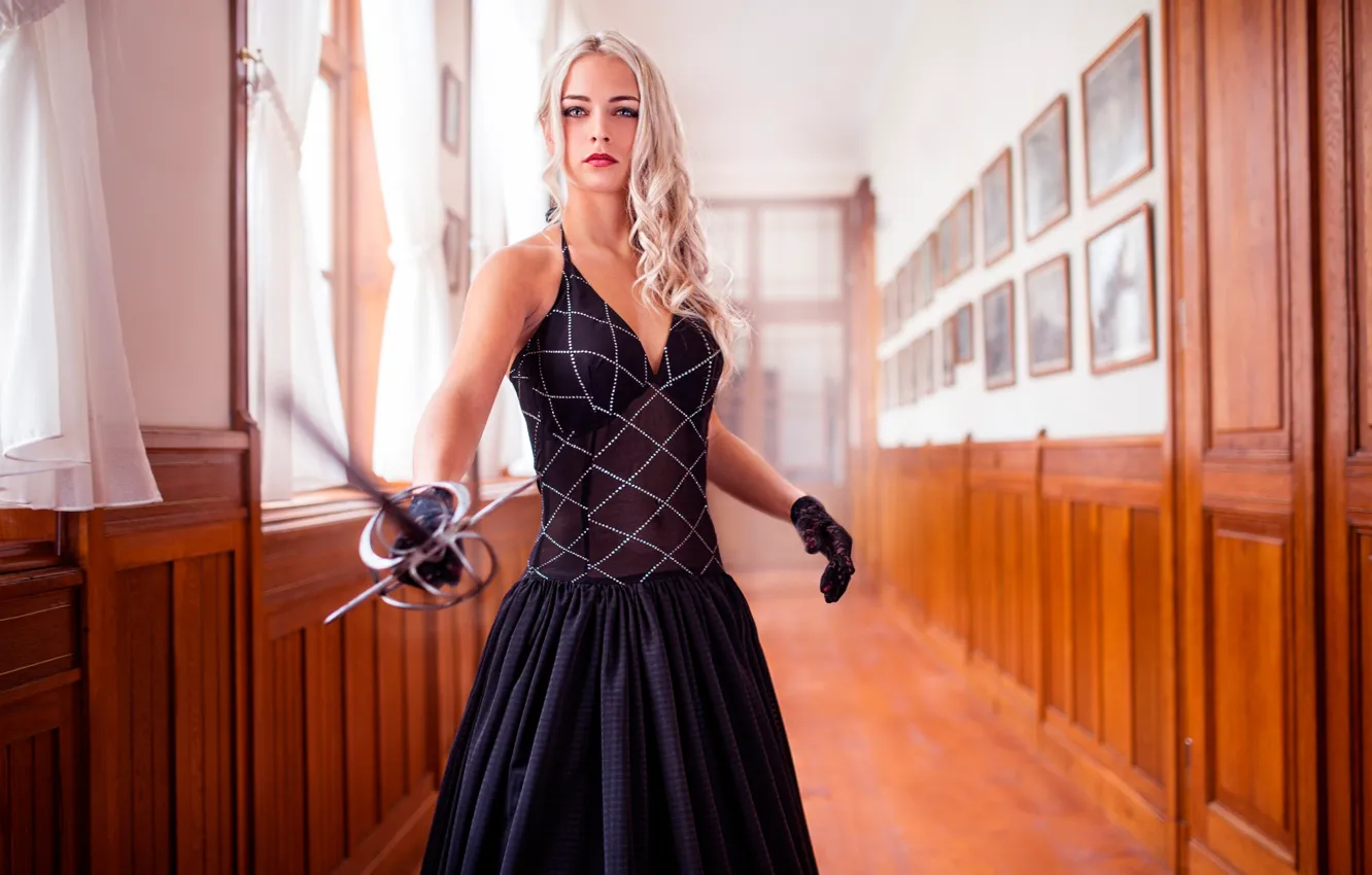 Photo wallpaper girl, sword, Life They Will Treat Guests