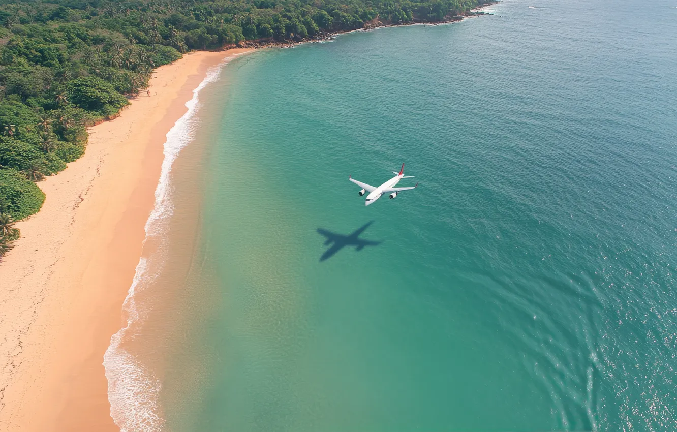 Photo wallpaper flight, aviation, technique, the plane, AI art, neural network