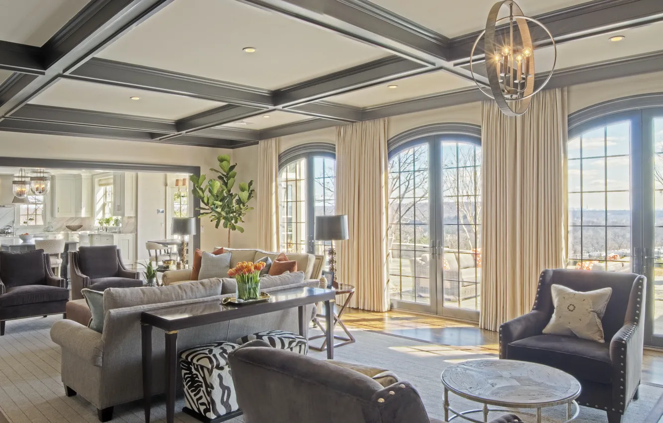 Photo wallpaper design, style, room, Villa, interior, living space