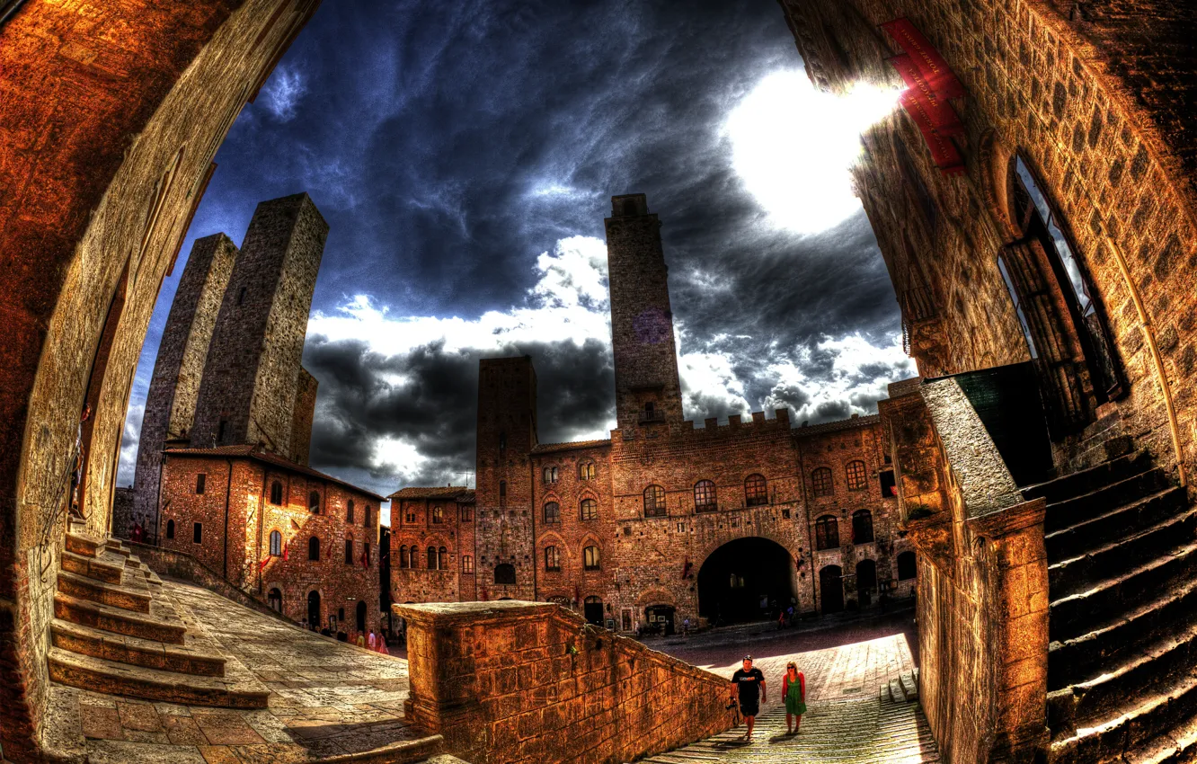 Photo wallpaper HDR, The city, Italy, Building, Italy, Italia, Town