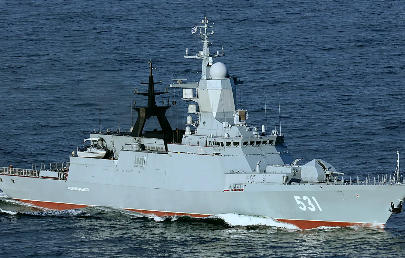 Photo wallpaper sea, hike, Corvette, quick-witted