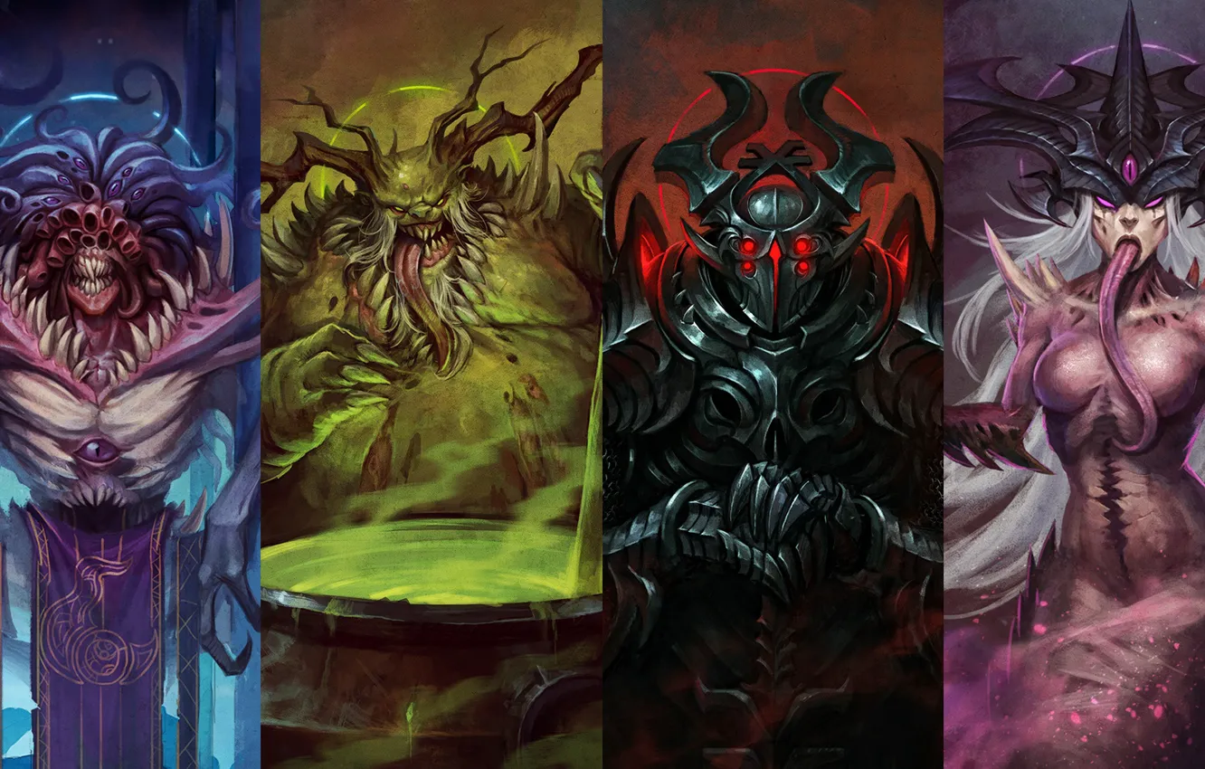 Photo wallpaper Warhammer, Gods, chaos, Tzeentch, Nurgle, Slaanesh, Khorne
