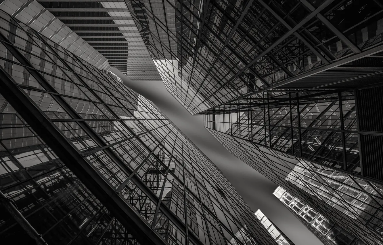 Photo wallpaper China, building, home, Hong Kong, China, black and white, architecture, monochrome