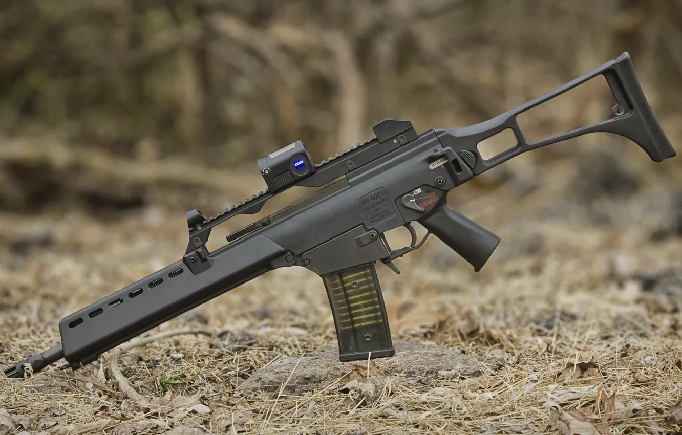 Photo wallpaper machine, assault rifle, assault rifle, HK G36K, dry needles