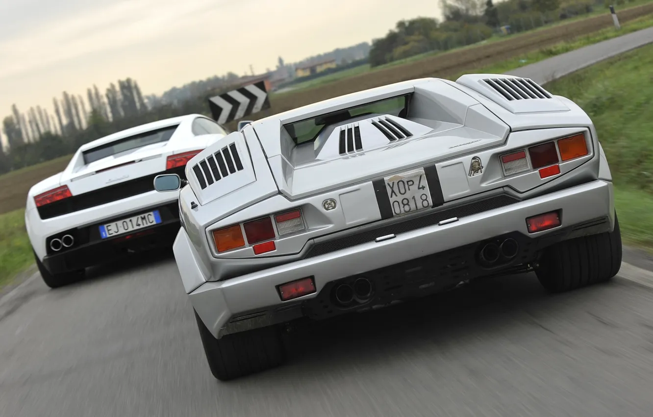 Photo wallpaper Lamborghini, Gallardo, rear view, and, supercars, Countach, Lamborghini, Gallardo