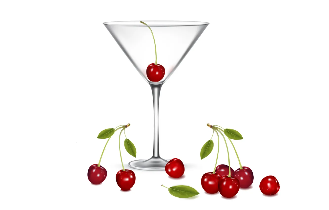 Photo wallpaper drink, martini, cherries, cocktail cup