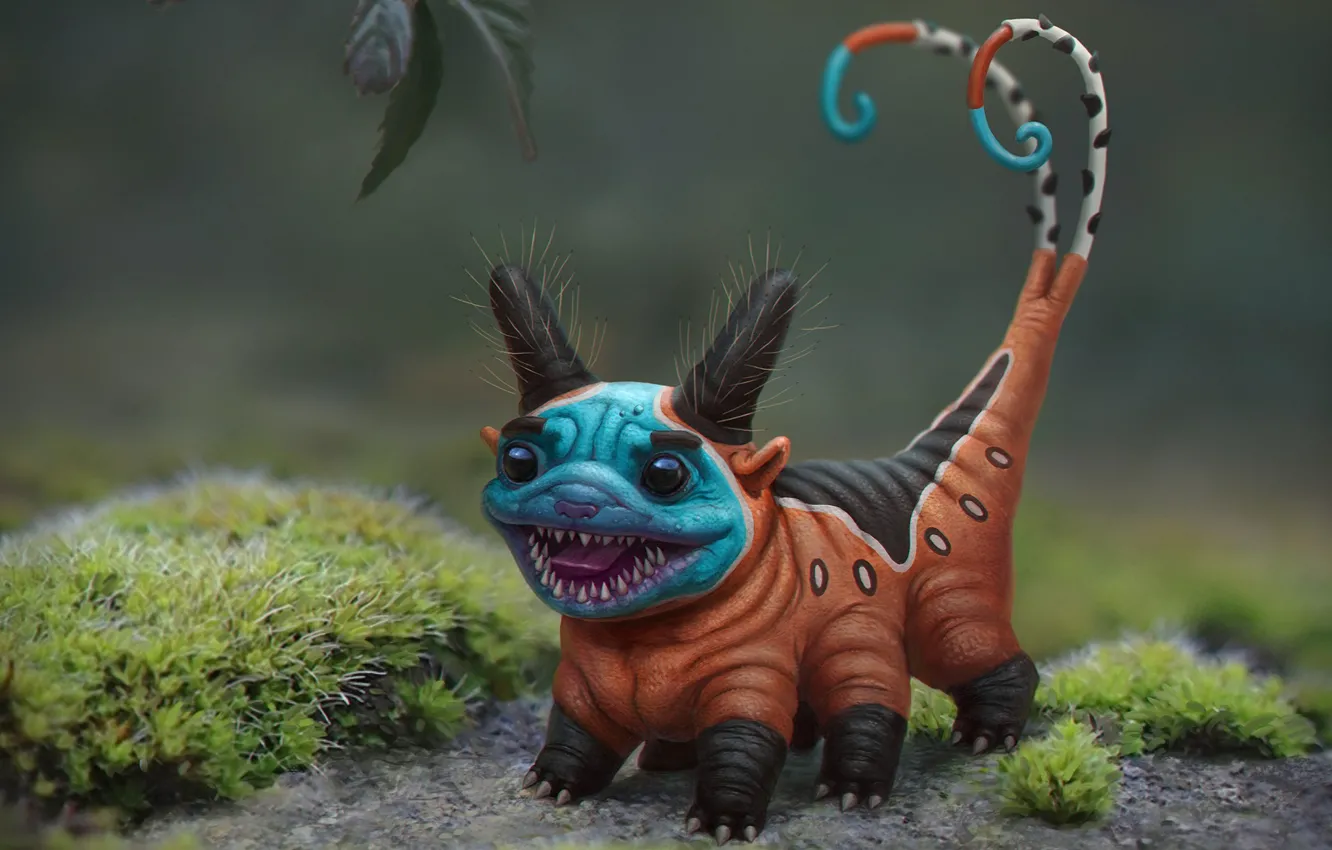 Photo wallpaper forest, animal, fantasy, art, fragment, Nelly Amosova, Mopsolem