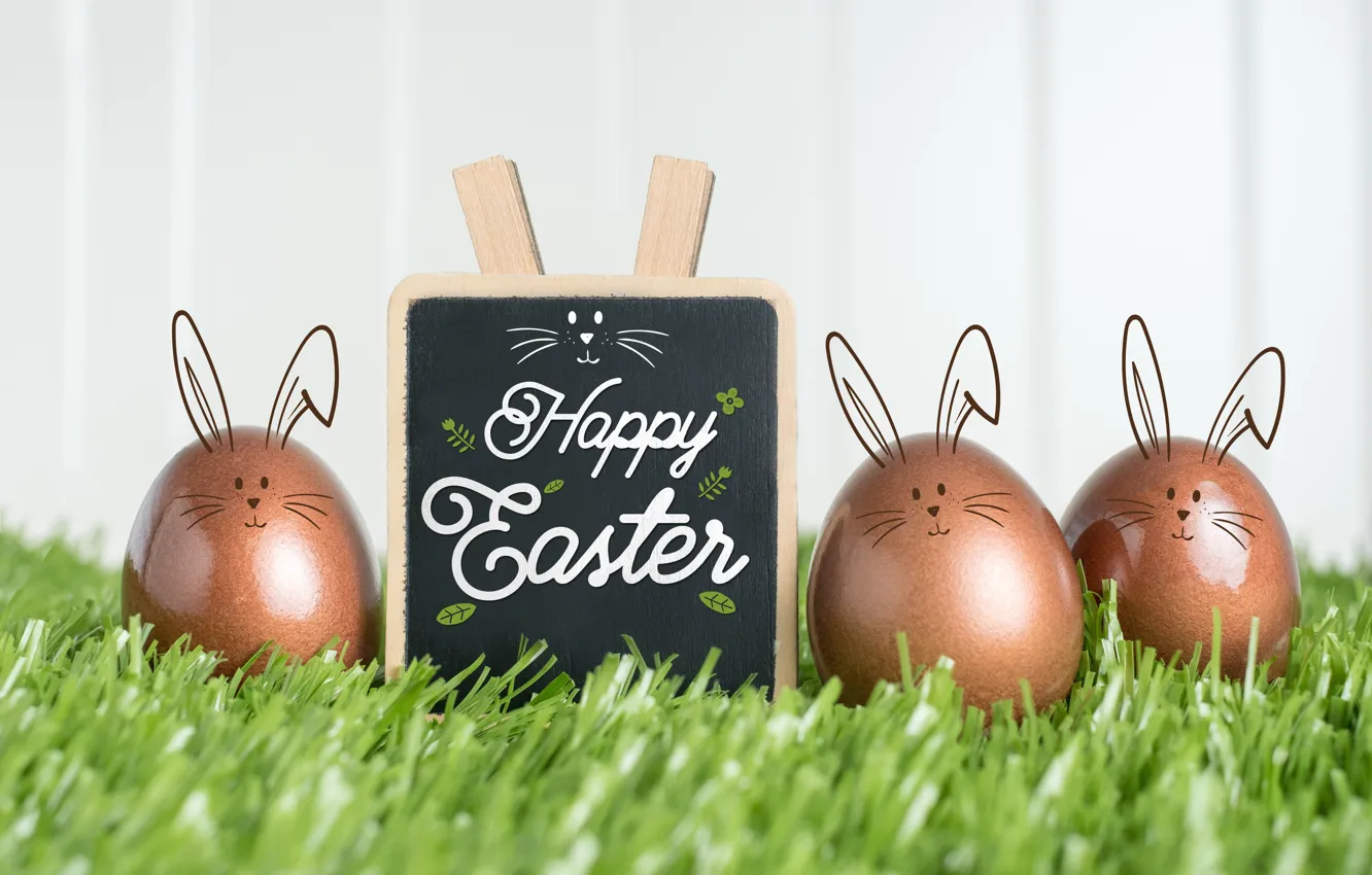 Photo wallpaper eggs, Easter, Board, weed, Holiday