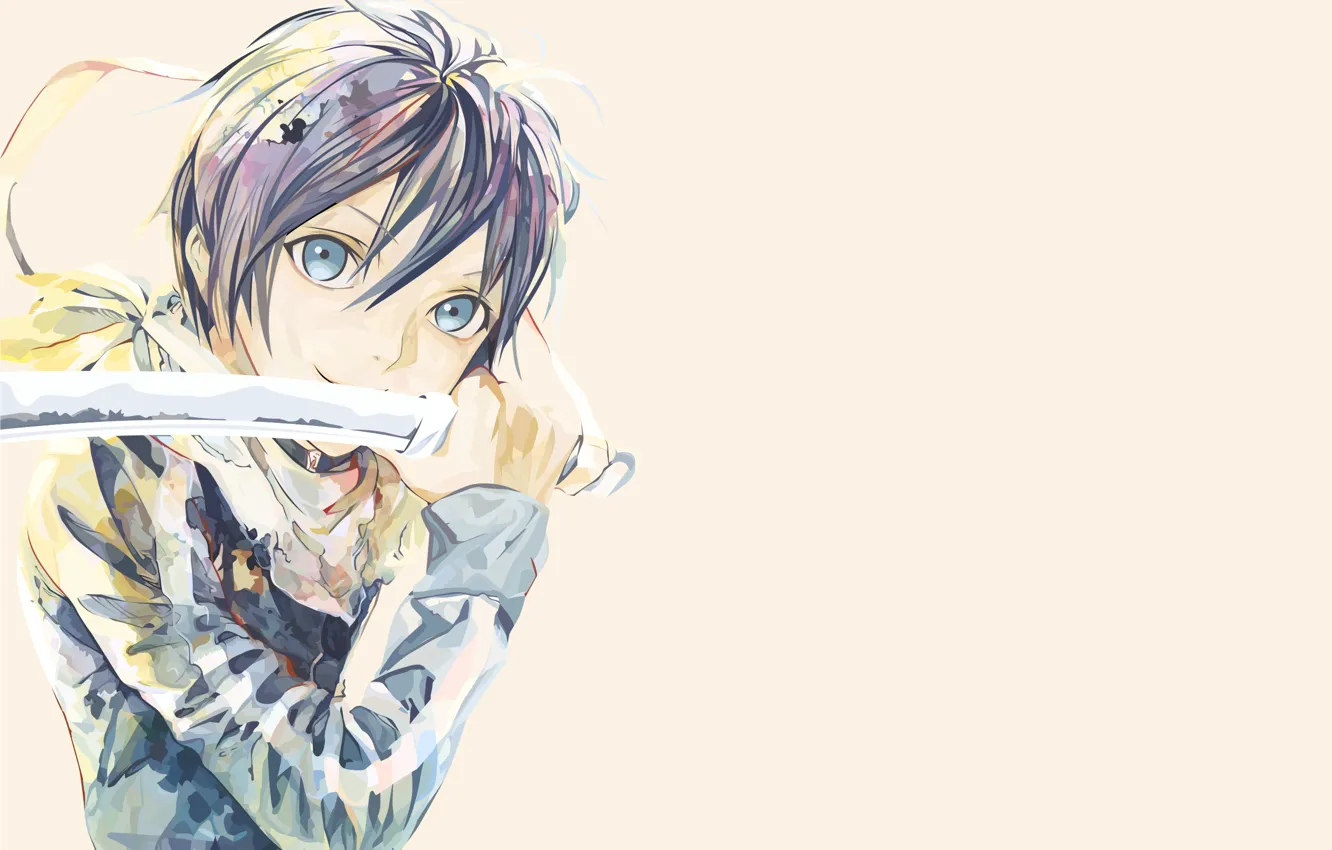 Photo wallpaper look, background, sword, A Homeless God, Yato, Noragami, Yato