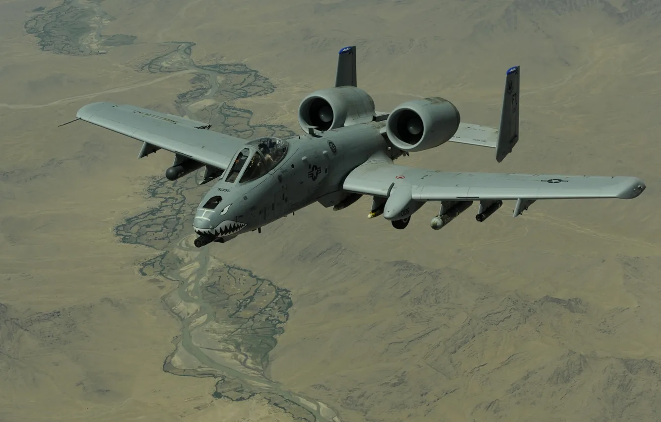 Photo wallpaper flight, earth, pilot, attack, A-10, Thunderbolt II, The thunderbolt II