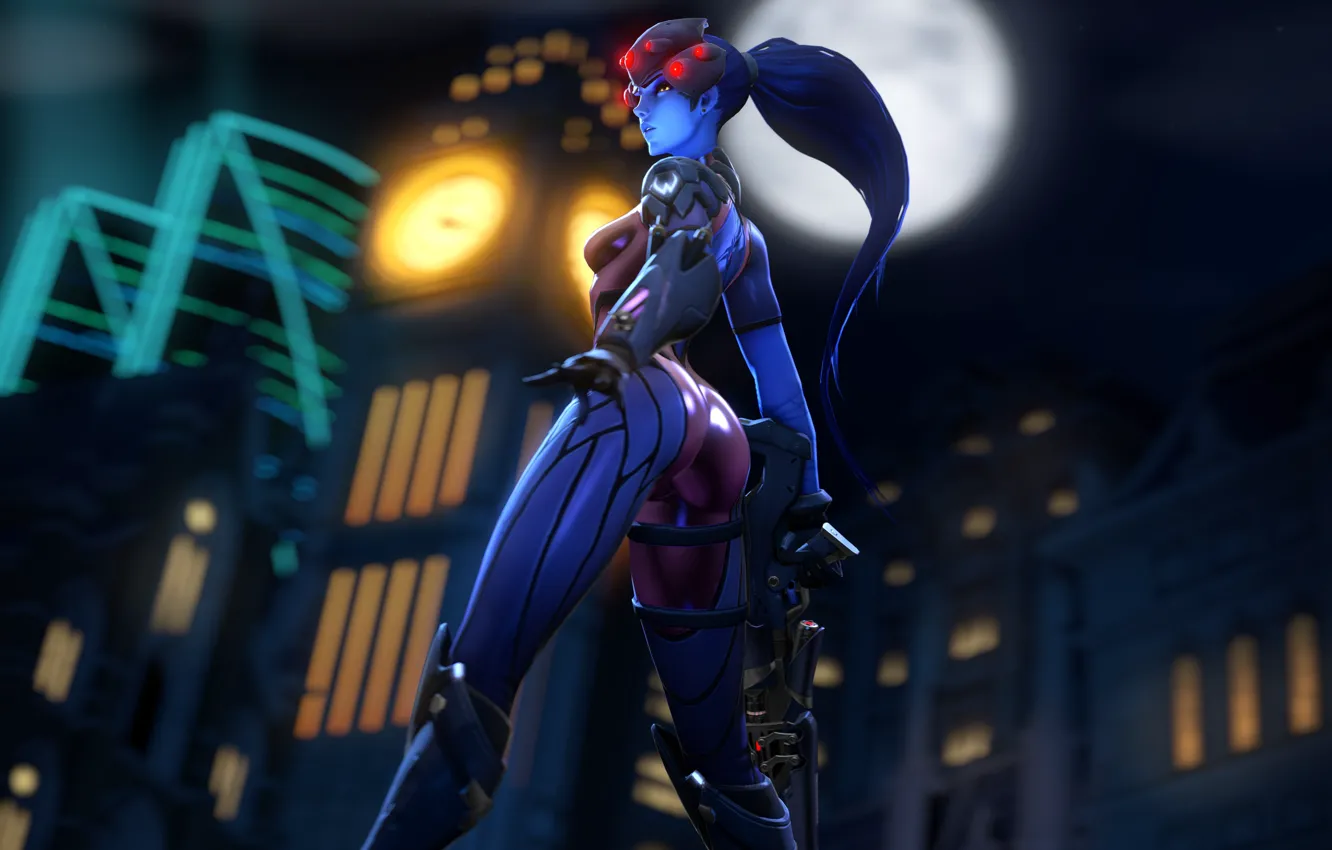 Photo wallpaper ass, girl, night, the city, rendering, costume, beauty, ass