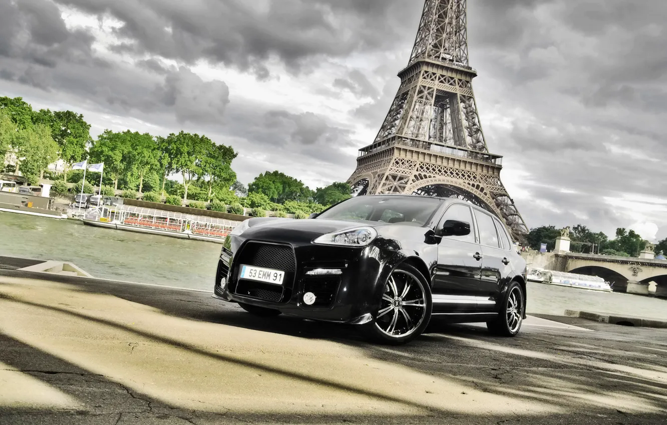 Photo wallpaper machine, auto, tower, Paris, Eiffel